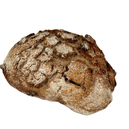 Pão escuro de castanha com crosta estaladiça