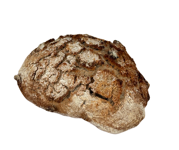 Pão escuro de castanha com crosta estaladiça