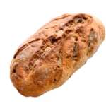 Pão rústico com cortes de lado