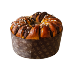 Bolo em forme de coroa com pepitas de chocolate