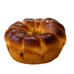 Bolo em forma de coroa com creme de ovos
