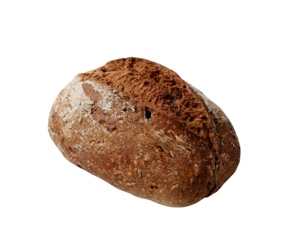 Pão Multicerais com tons acastanhados e sementes